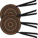 Black & Tan 15 Inch Braided Jute Chair Pad