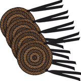 Black & Tan 15 Inch Braided Jute Chair Pad