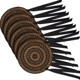 Black & Tan 15 Inch Braided Jute Chair Pad