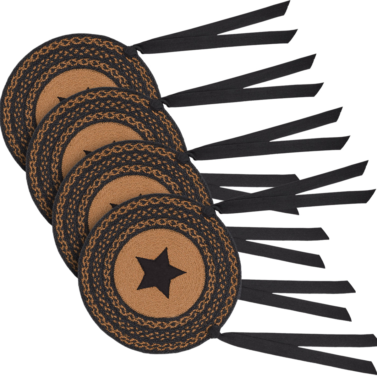 Farmhouse Star 15 Inch Jute Chair Pad