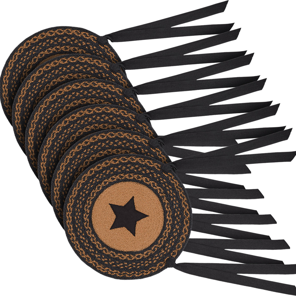 Farmhouse Star 15 Inch Jute Chair Pad