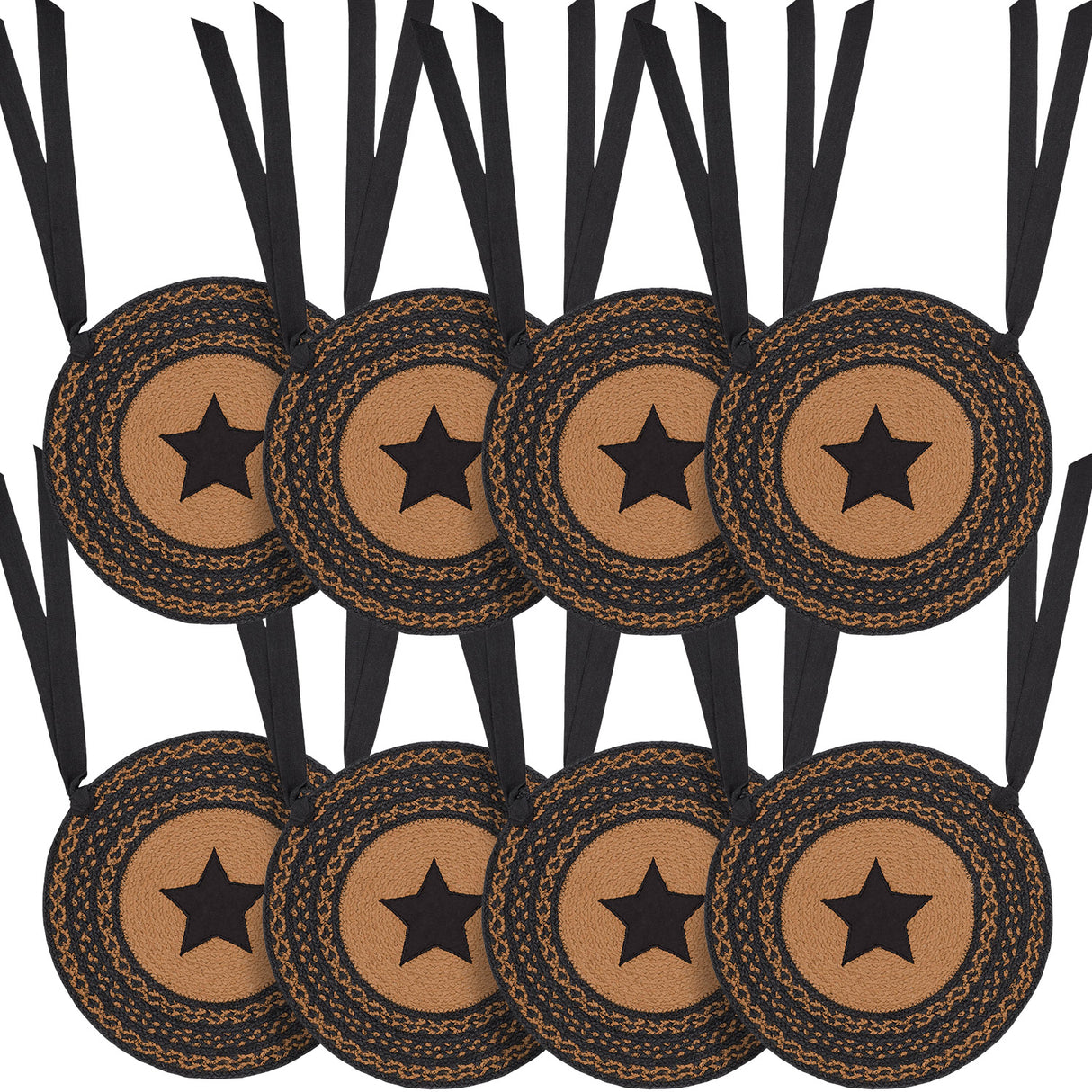Farmhouse Star 15 Inch Jute Chair Pad