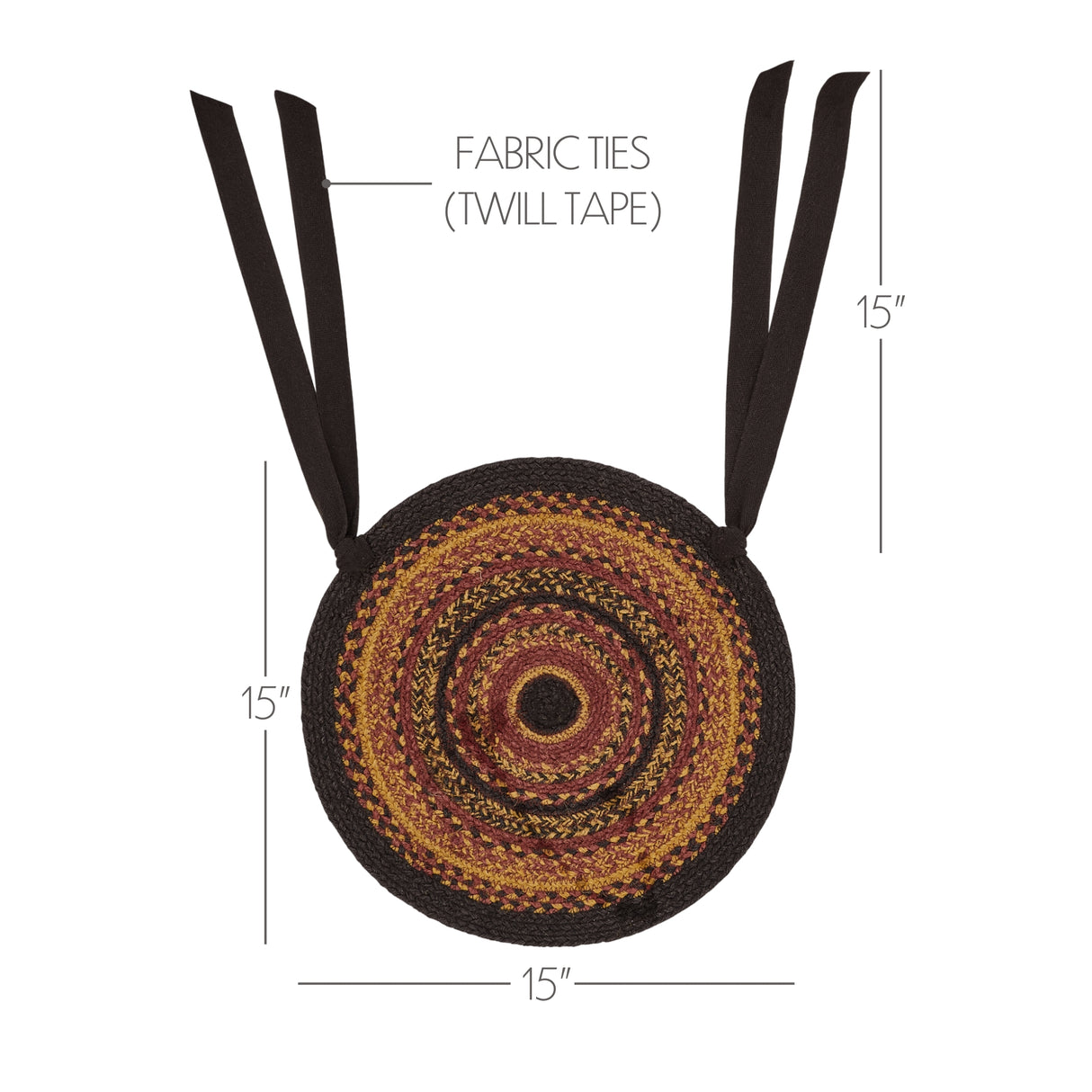 Heritage Farms 15 Inch Jute Chair Pad