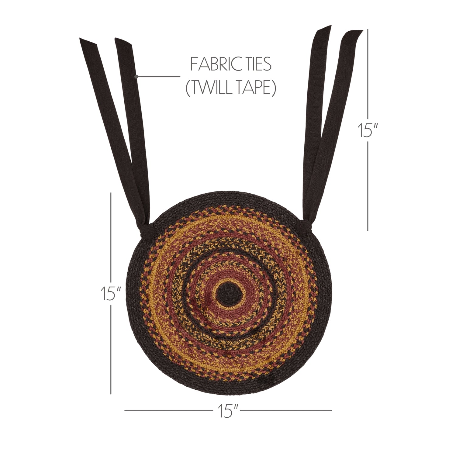 Heritage Farms 15 Inch Jute Chair Pad