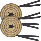 Kettle Grove 15 Inch Applique Star Jute Chair Pad