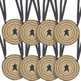 Kettle Grove 15 Inch Applique Star Jute Chair Pad