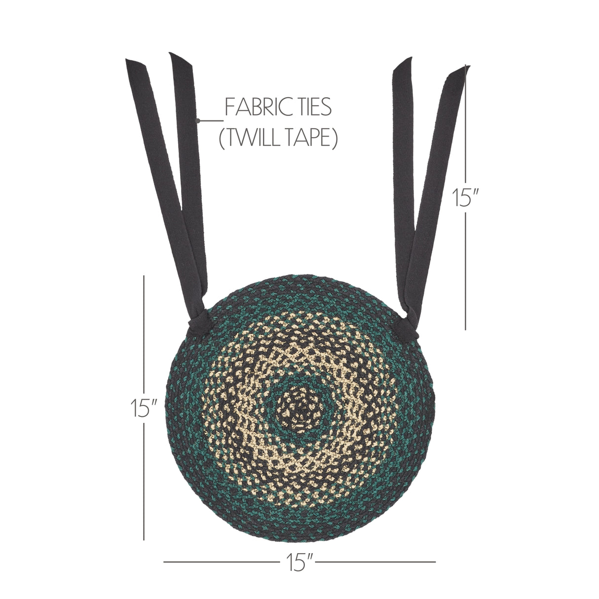 Pine Grove 15 Inch Jute Chair Pad