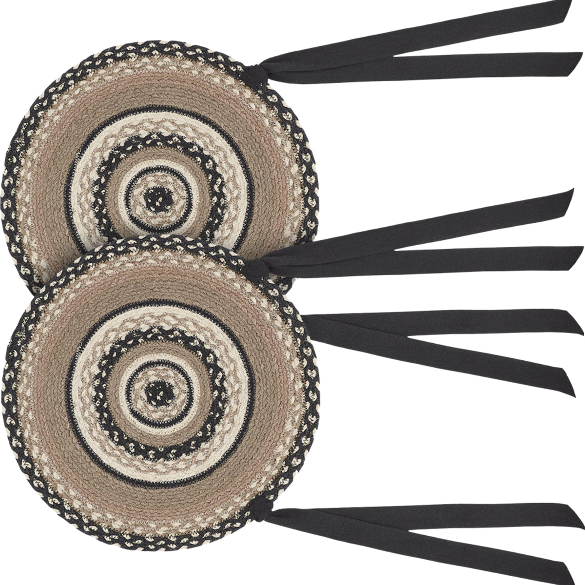 Sawyer Mill Charcoal Crème 15 Inch Jute Chair Pad