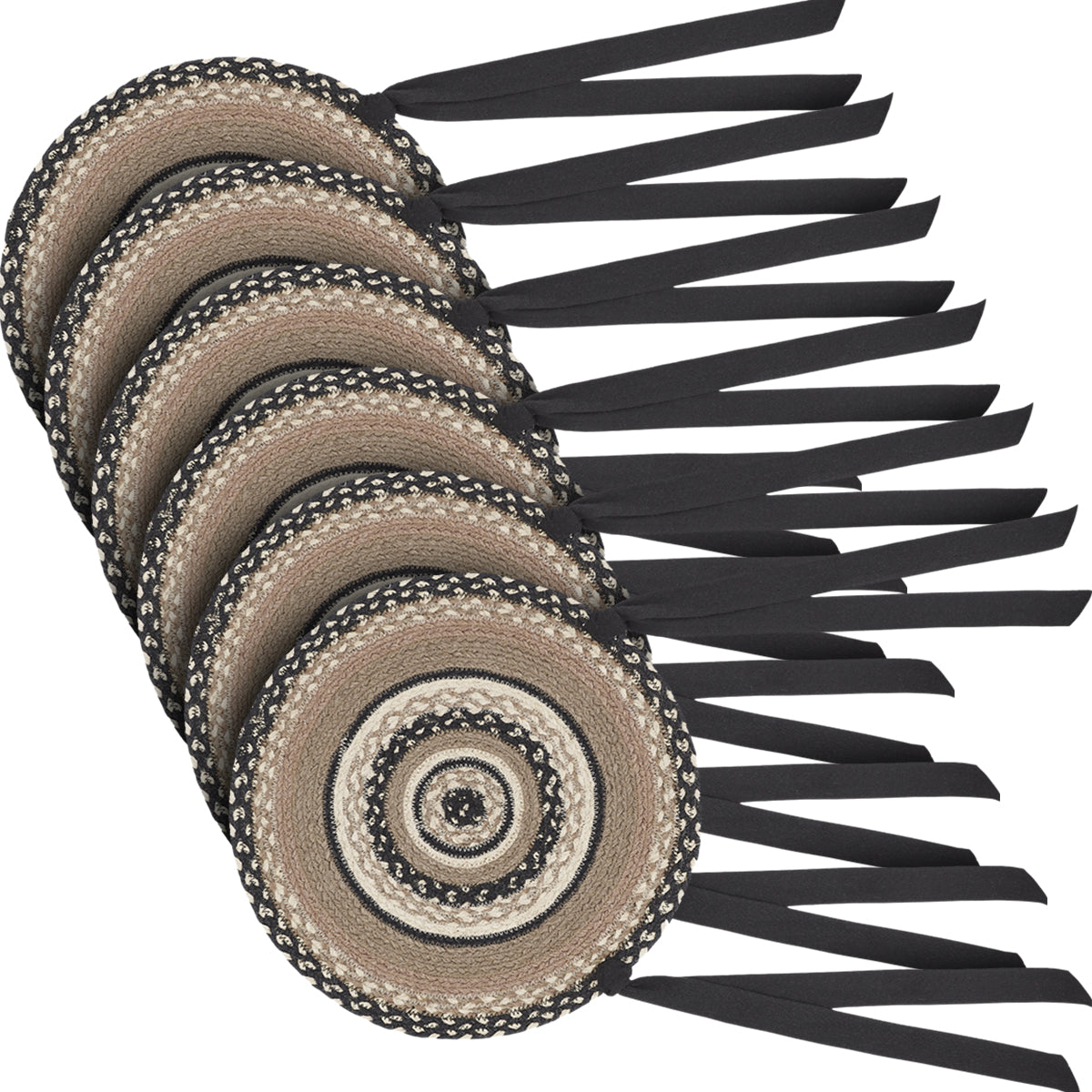 Sawyer Mill Charcoal Crème 15 Inch Jute Chair Pad
