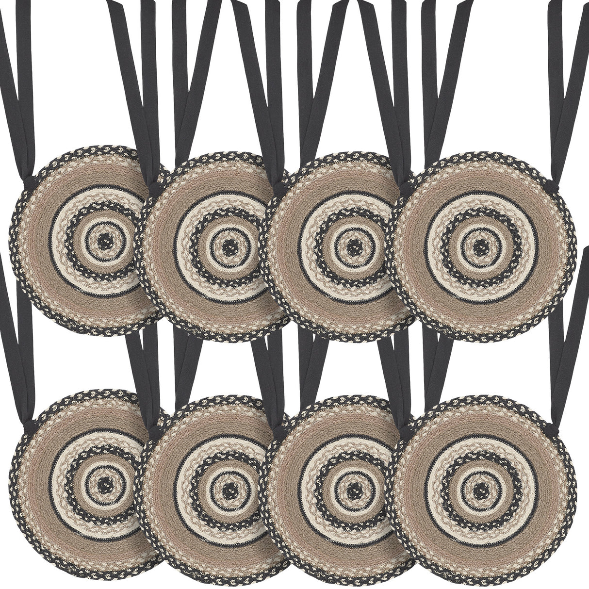 Sawyer Mill Charcoal Crème 15 Inch Jute Chair Pad