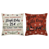 Sleigh Ride Pillow Cover Set of 2 20Lx20W