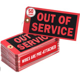 13pt Out of Service Tag w/ Wire Hanger Set of 50 6.22x3.15