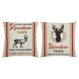 Reindeer Farm Pillow Cover Set of 2 16Lx16W