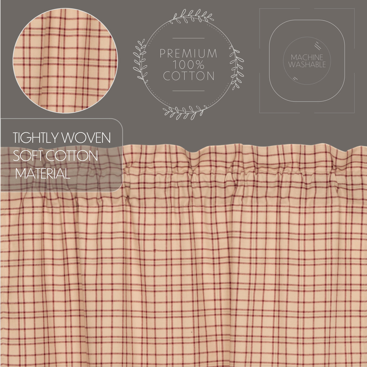 Tacoma 4 PC Creme Curtain Set (2 Swag 36x16 and 2 Tier 24x36)