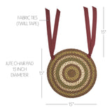 Tea Cabin 15 Inch Jute Chair Pad