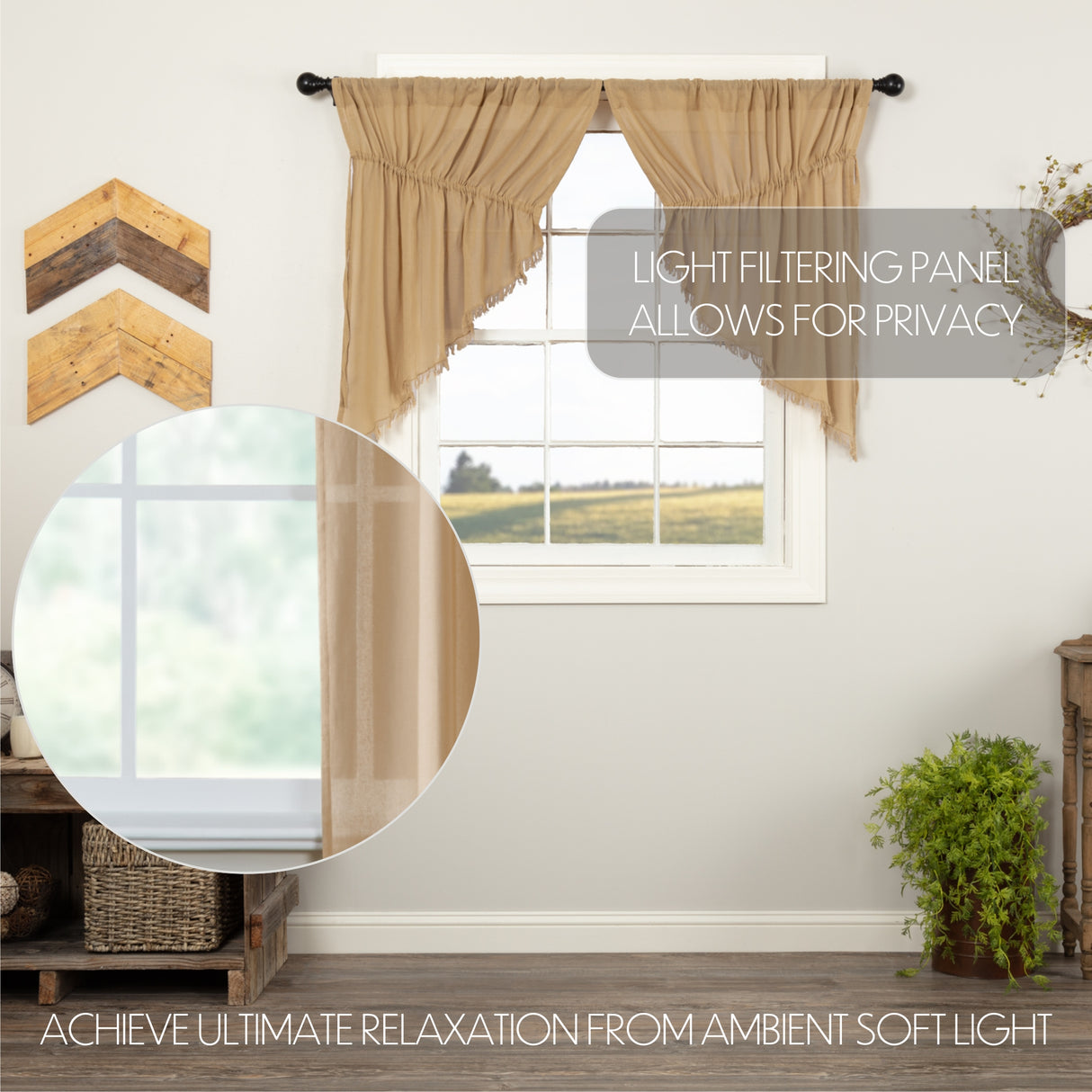 Tobacco Cloth Curtain Set