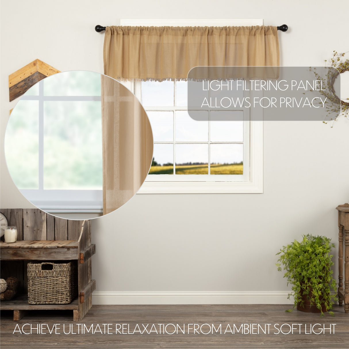 Tobacco Cloth Curtain Set