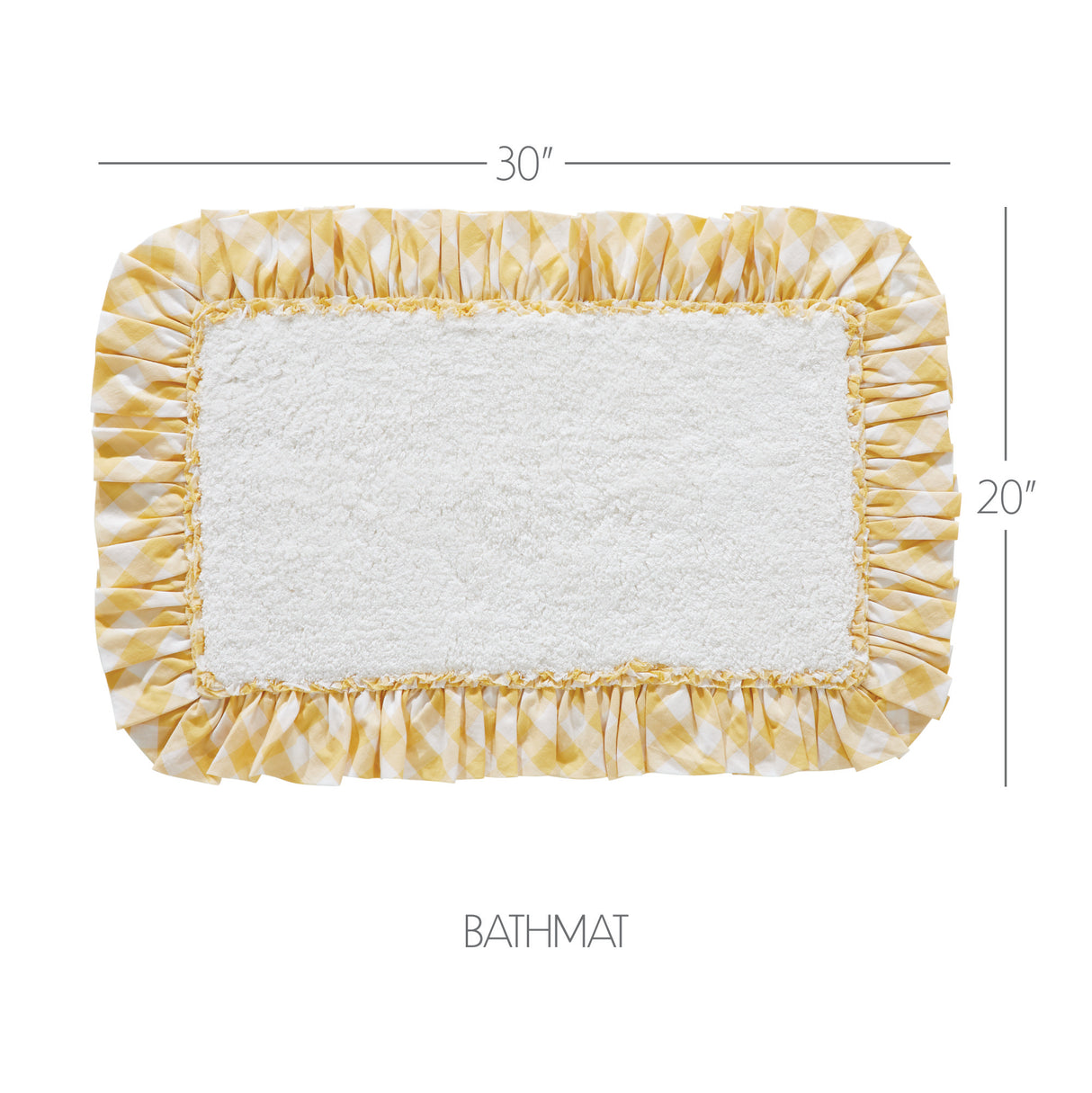 VHC Brands Annie Buffalo Check Cornsilk Yellow 2pc Bathhmat Set, 20x30 and 27x48