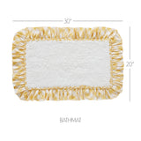 VHC Brands Annie Buffalo Check Cornsilk Yellow 2pc Bathhmat Set, 20x30 and 27x48