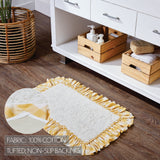 VHC Brands Annie Buffalo Check Cornsilk Yellow 2pc Bathhmat Set, 20x30 and 27x48