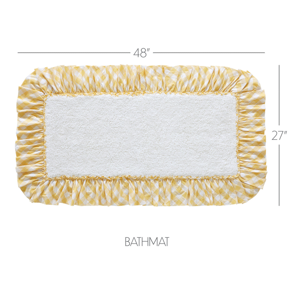 VHC Brands Annie Buffalo Check Cornsilk Yellow 2pc Bathhmat Set, 20x30 and 27x48