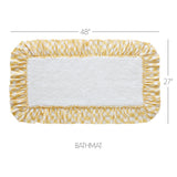 VHC Brands Annie Buffalo Check Cornsilk Yellow 2pc Bathhmat Set, 20x30 and 27x48