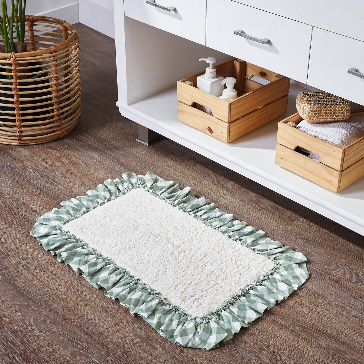 Annie Buffalo Green Check Bathmat 20x30