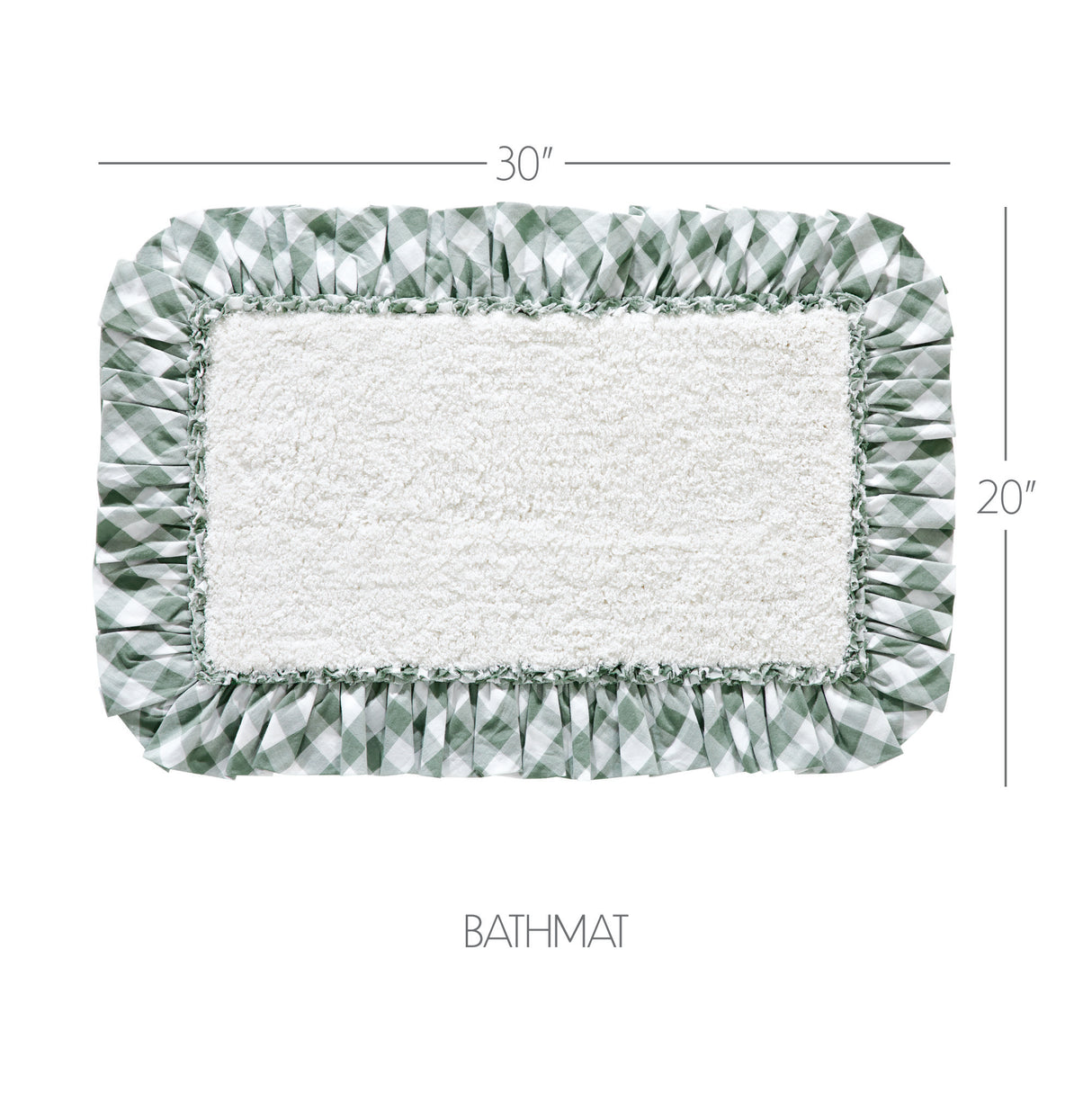 VHC Brands Annie Buffalo Check Sage Green 2pc Bathhmat Set, 20x30 and 27x48