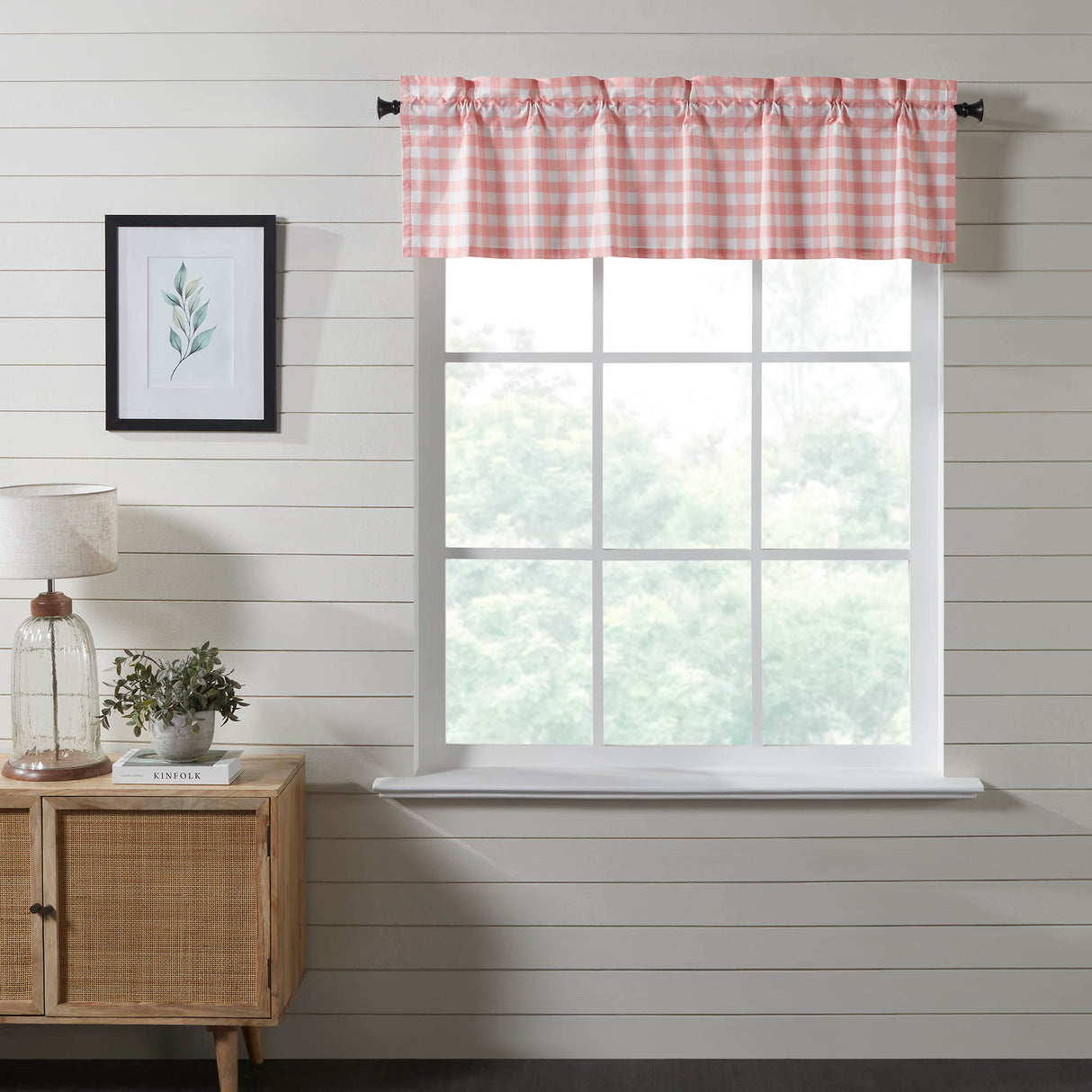 Annie Buffalo Coral Check Valance 16x60