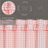 Annie Buffalo Coral Check Ruffled Shower Curtain 72x72