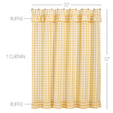 Annie Buffalo Yellow Check Ruffled Shower Curtain 72x72
