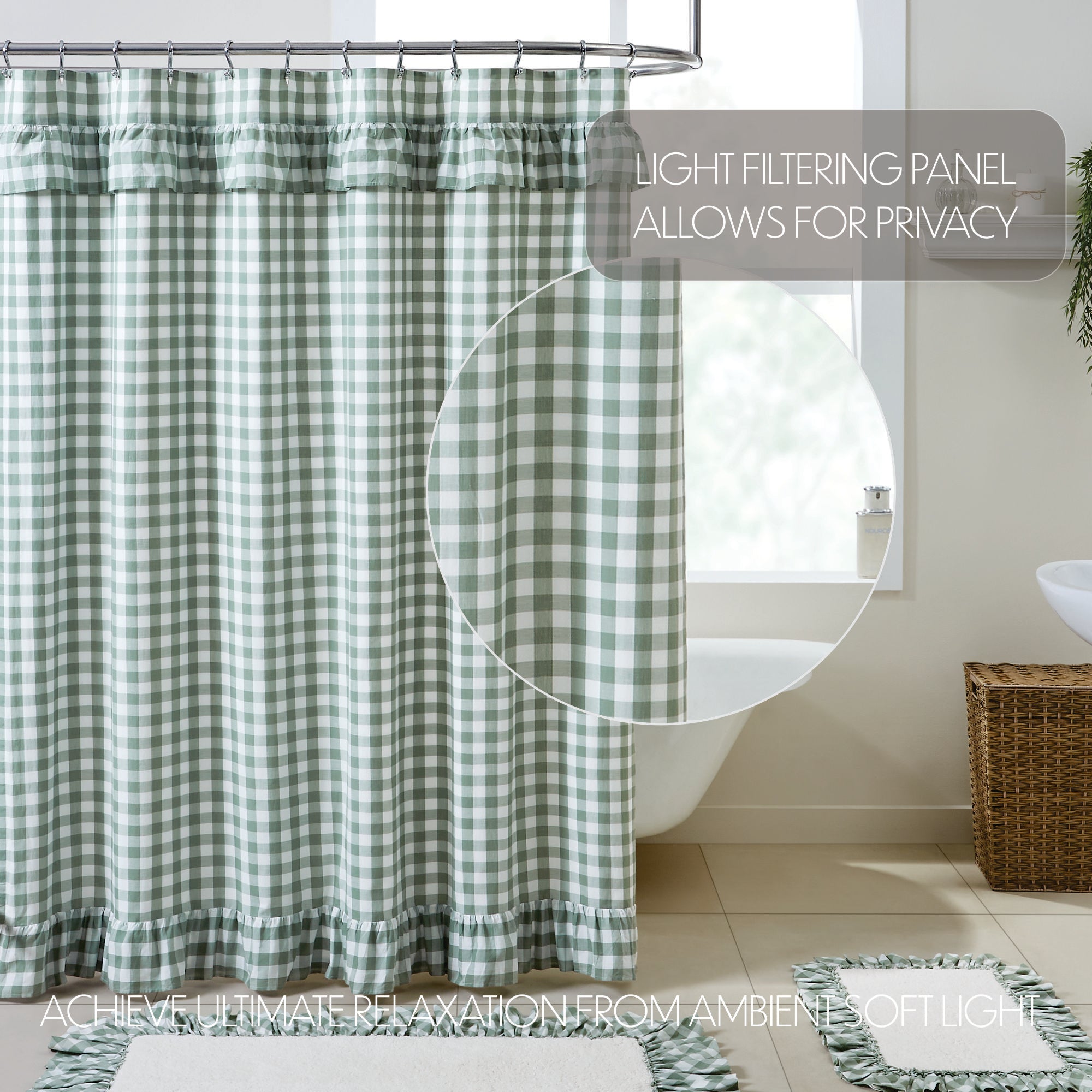 VHC Brands Annie Shower Curtain - Thumbnail 3