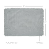 Burlap Dove Grey Dove Grey 12x72 Table Runner & 6 pc 13x19 Placemat Set