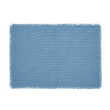 Burlap Blue Placemat Set of 6 Fringed 13x19, 12 Pack