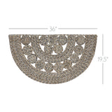 Celeste Blended Pebble Indoor/Outdoor Half Circle Rug 19.5x36