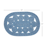 Celeste Blended Blue Indoor/Outdoor Placemat 13x19, 6 Pack 6 Pack