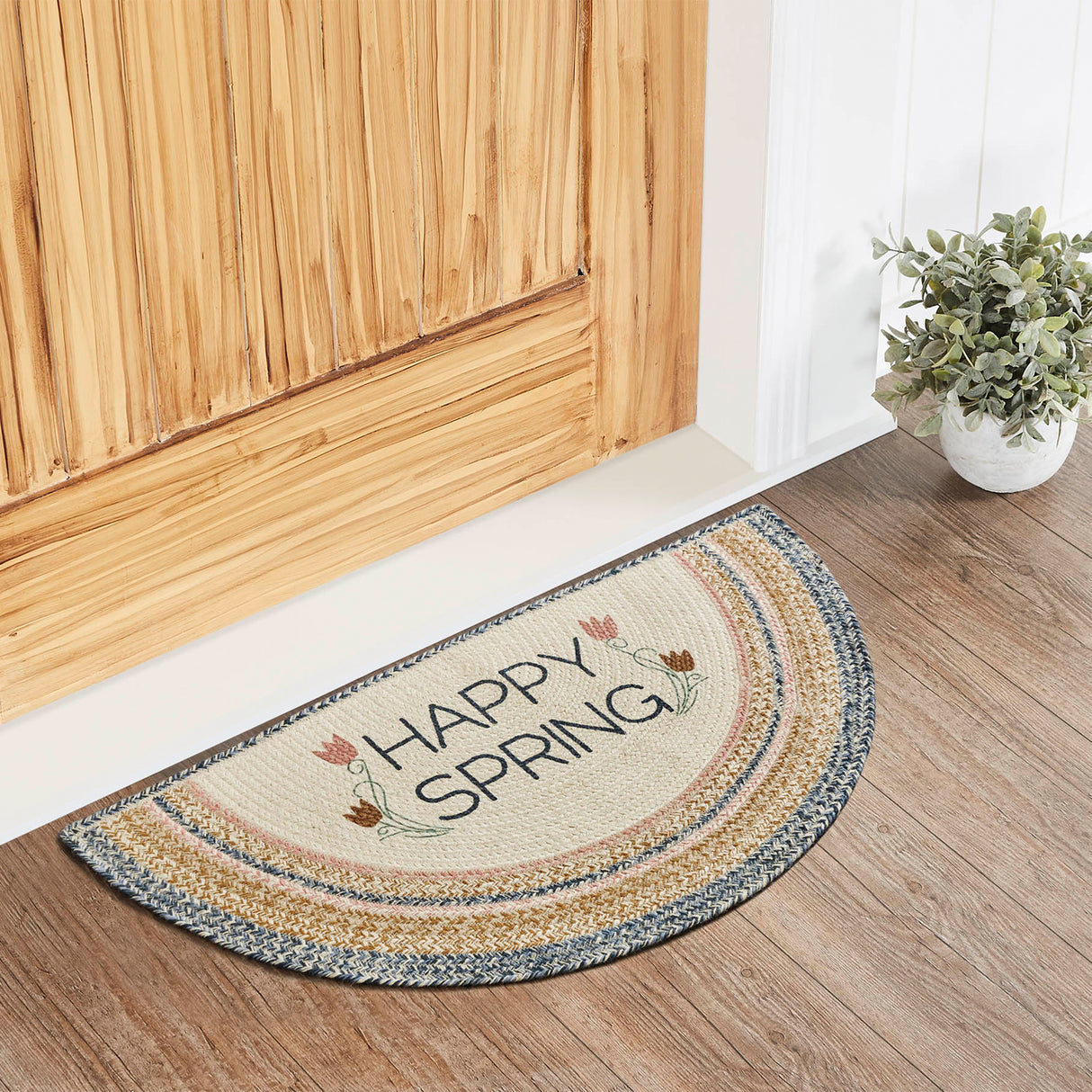 Kaila Happy Spring Jute Rug Half Circle 19.5x36