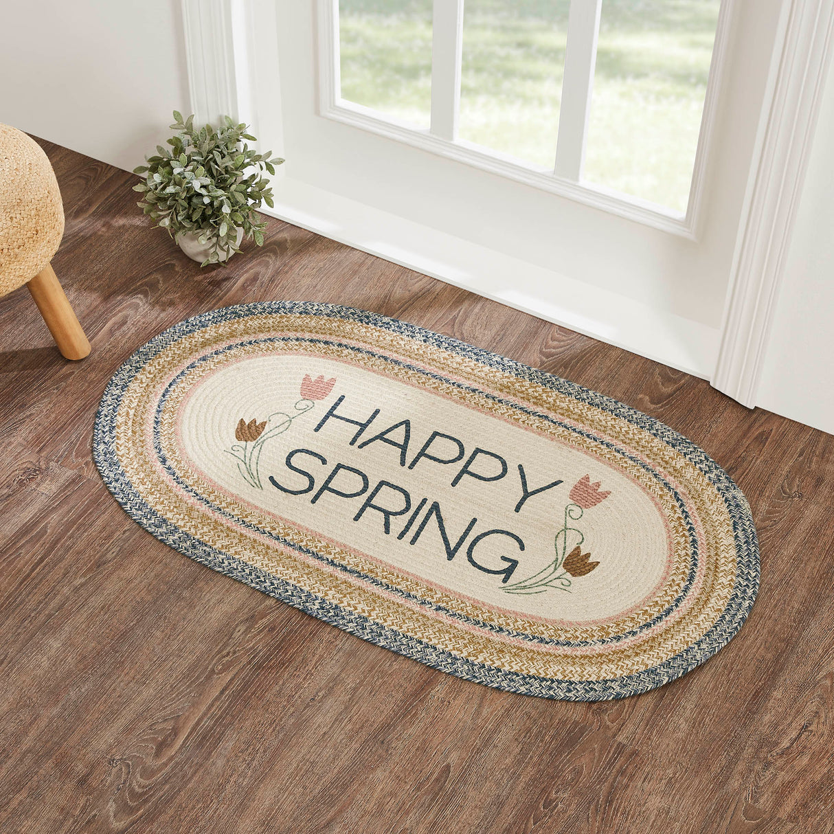 Kaila Happy Spring Jute Rug Oval w/ Pad 27x48