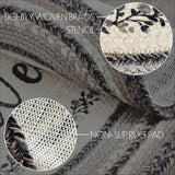 Floral Vine Jute Oval Rug Welcome 20x30