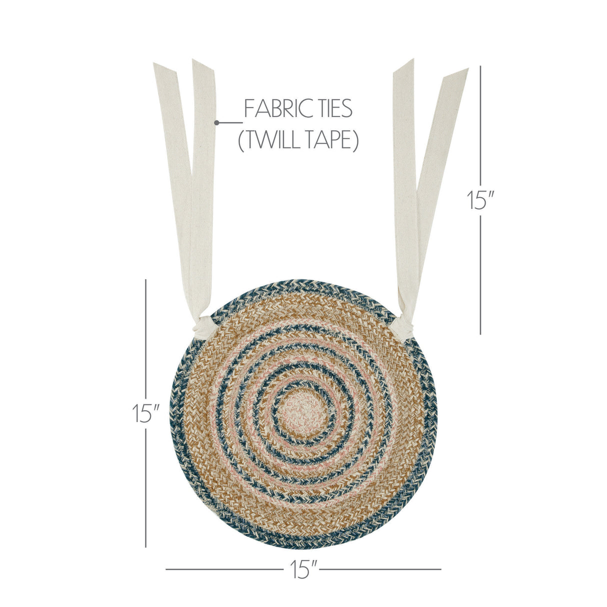 Kaila 15 Inch Jute Chair Pad