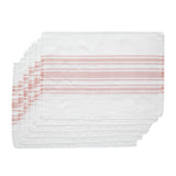 Antique White Stripe Coral Indoor/Outdoor Placemat Set of 6 13x19