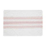 Antique White Stripe Farmhouse 13"x19" Placemat Set of 6 Pink Recycled Plastic (PET) Striped Water-Resistant Rect Kitchen Table Decor, 12 Pack