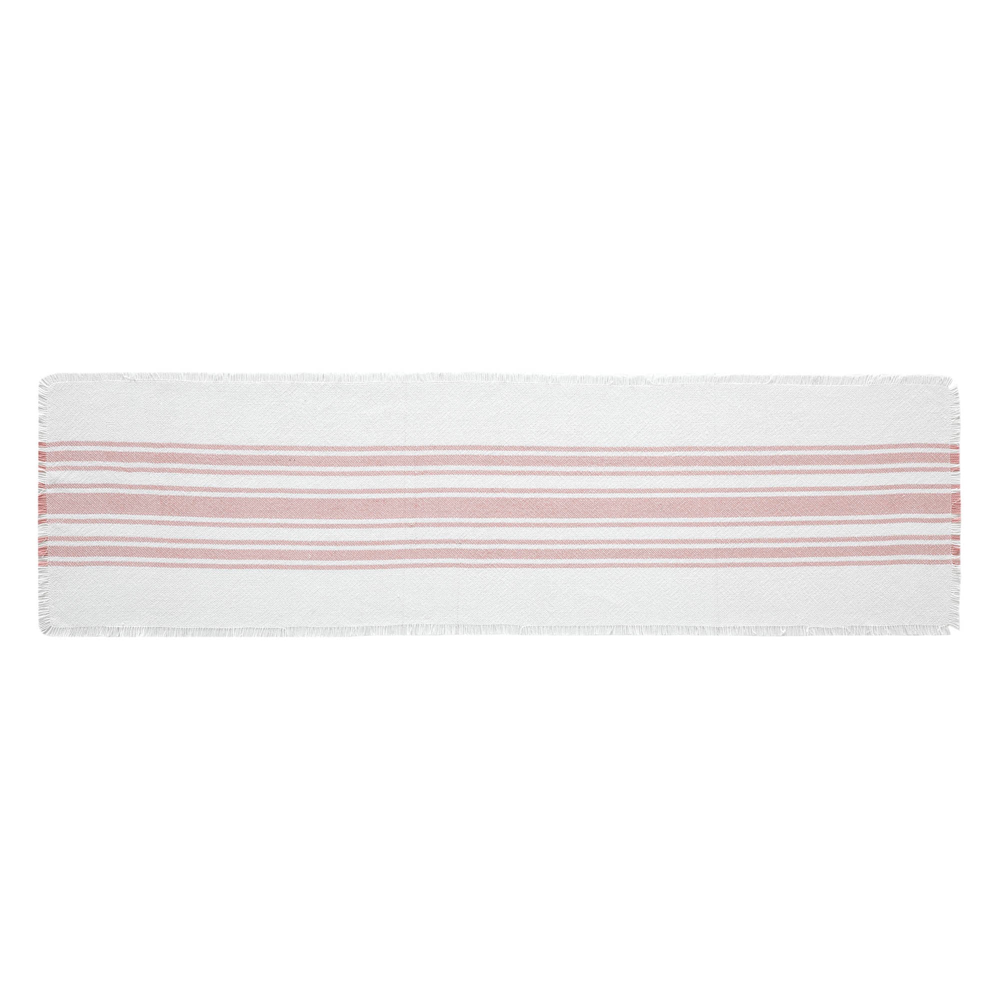 Antique White Stripe Coral Table Runner