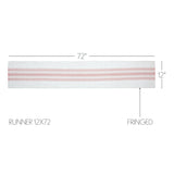 Antique White Stripe Coral 12x72 Table Runner & 6 pc 13x19 Placemat Set