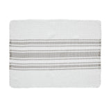 Antique White Stripe Farmhouse 13"x19" Placemat Set of 6 Grey Recycled Plastic (PET) Striped Water-Resistant Rect Kitchen Table Decor, 12 Pack