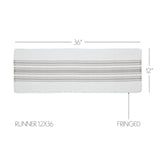 Antique White Stripe Dove Grey Indoor/Outdoor Runner 12x36