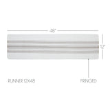 Antique White Stripe Dove Grey Indoor/Outdoor Runner 12x48