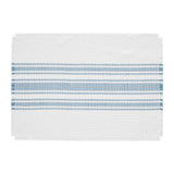 Antique White Stripe Farmhouse 13"x19" Placemat Set of 6 Blue Recycled Plastic (PET) Striped Water-Resistant Rect Kitchen Table Decor, 12 Pack