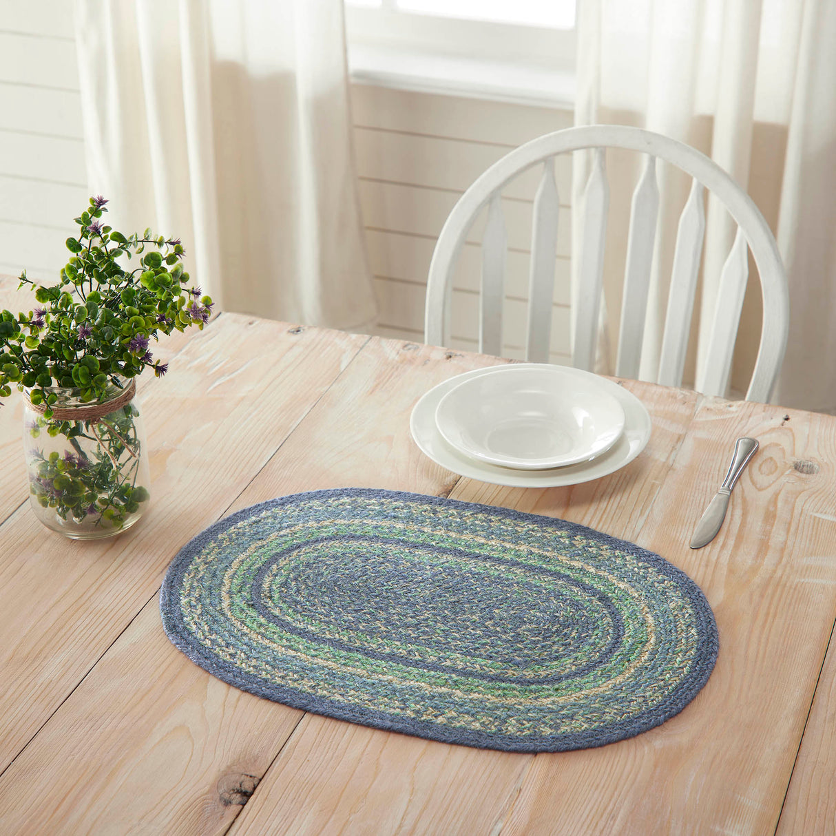 Jolie Jute Oval Placemat 13x19, 4 Pack 4 Pack