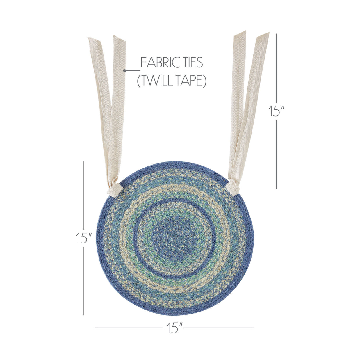 Jolie 15 Inch Jute Chair Pad